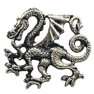 Vintage Dragon Silver Tone Brooch Fantasy Mythical Creature